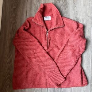 Old Navy Women's Coral Zip-Up Sweater